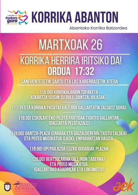 Korrika ordutegia